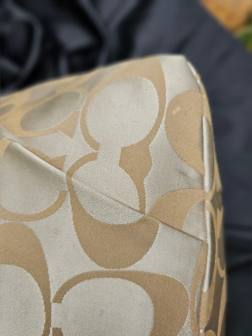 Coach F15679 Signature Optic Soho Hobo Bag Champagne Gold Sateen Jacquard